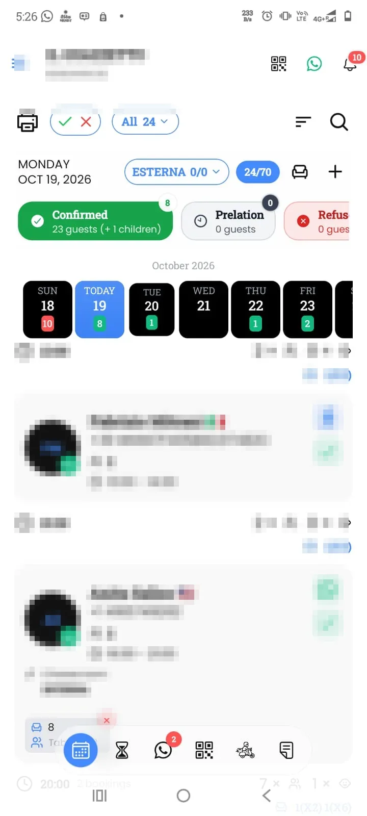 PRO20 Booking companion iOS app home