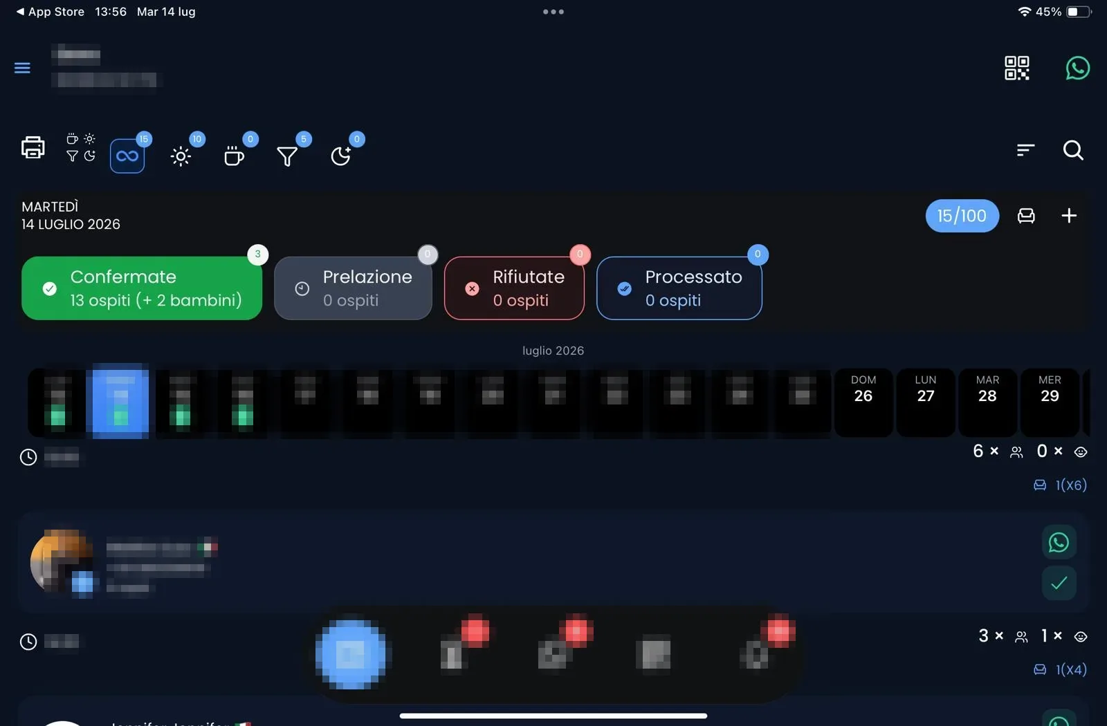 PRO20 admin dark mode on tablet