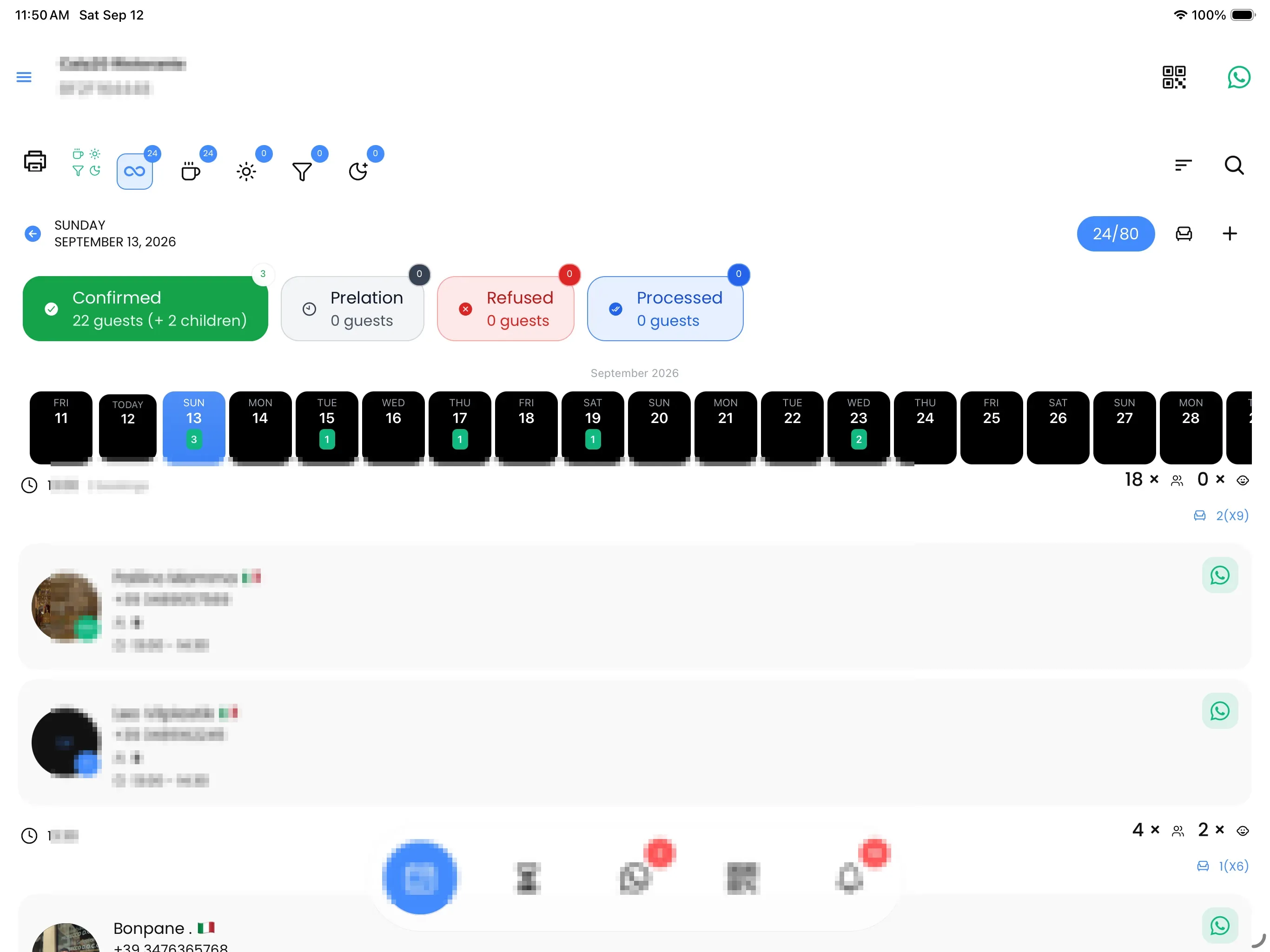 PRO20 tablet admin alternate home view
