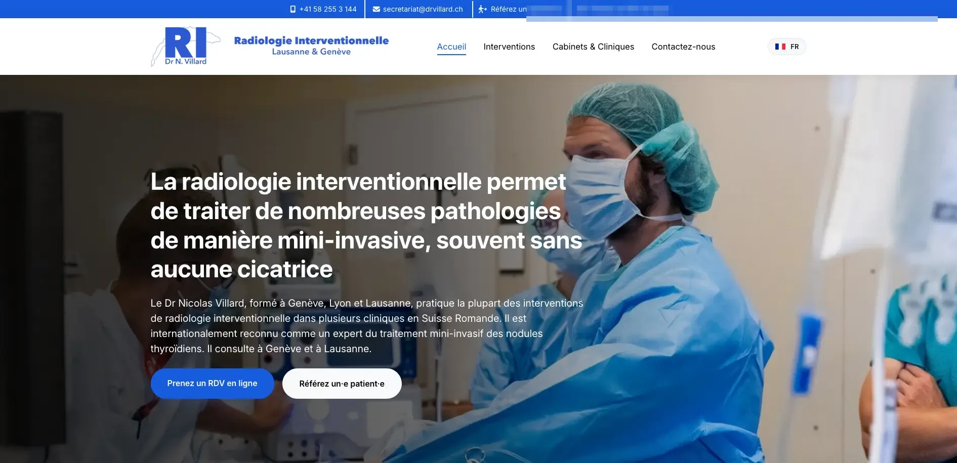 Dr Nicolas Villard interventional radiology site